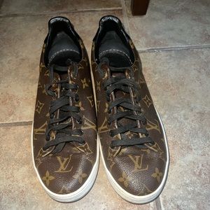 Louis Vuitton sneakers, worn, insole missing, no box or dust bag